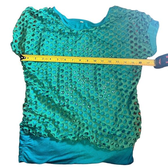 Unbranded Woman's Blue Short Sleeve Mermaid Vibes Casual Top Size Medium - Picture 7 of 13